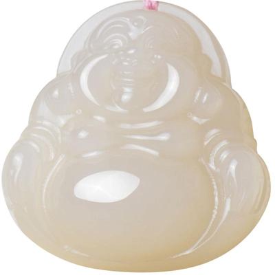 藕粉玉佛凤飞凰女士项链