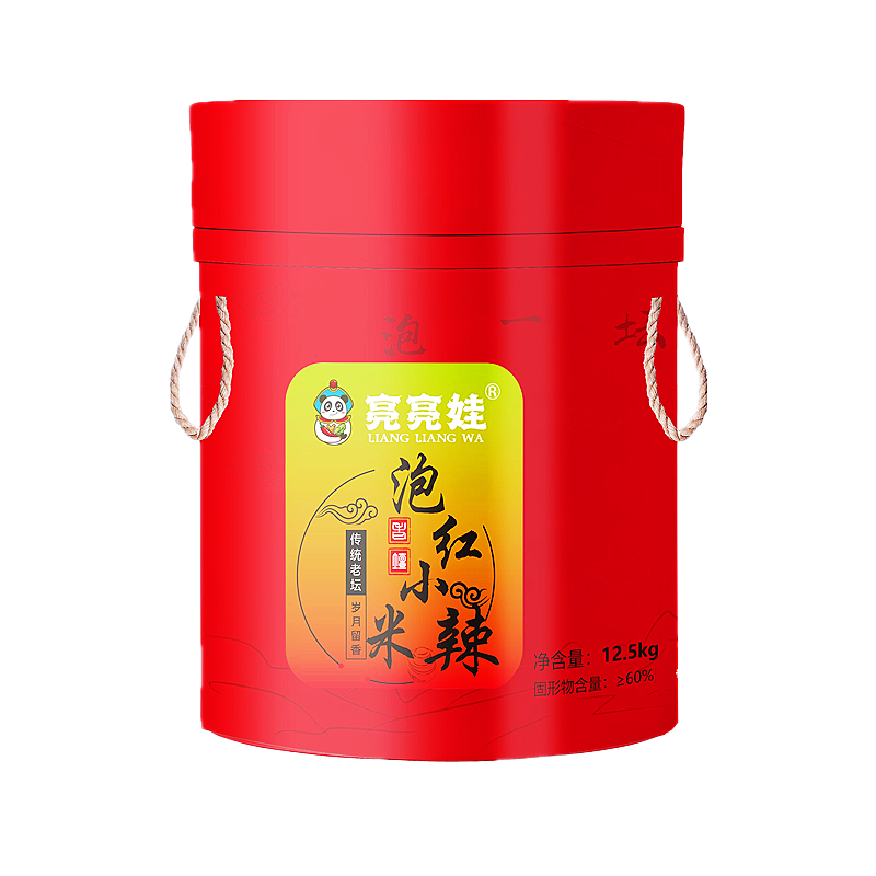 亮亮娃泡红椒红皮萝卜鱼酸菜桶装