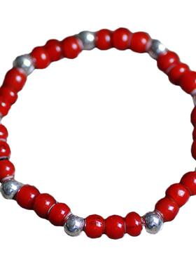 一休高桥吾郎风格手链纯银琉璃珠