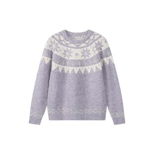 笛莎官方童装女童青少年毛衣冬季新款大童女孩学生宽松费尔岛毛衫