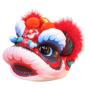 吉兔坊非遗泥彩塑五色醒狮国潮摆件手工绘制装饰摆件乔迁送礼吉祥