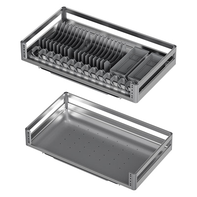 悍高不锈钢抽屉式双层厨房拉篮