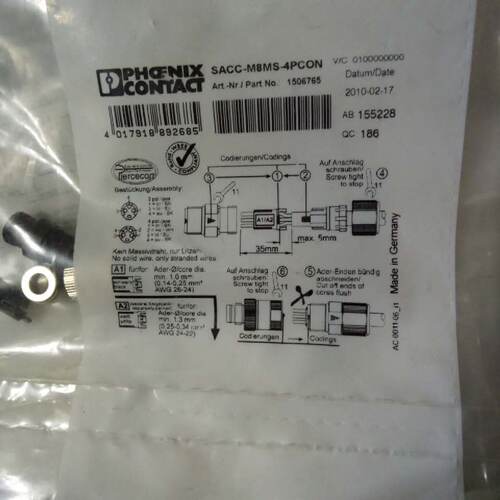 议价全新原装菲尼克斯SACC-M8MS-4PCON 1506765传感器4芯M8连接器