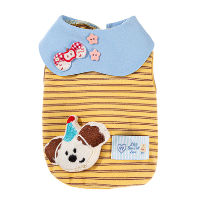 嬉皮狗立体玩偶条纹居家背心