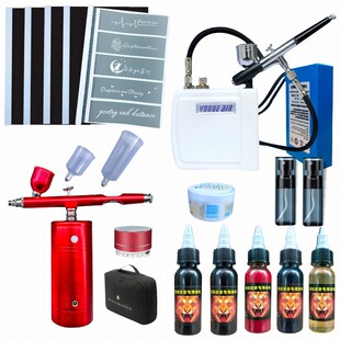 摆地摊喷绘纹身机套装气泵喷笔模板图册色料两周一次性纹身低成本