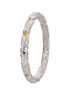 顺庆银楼足银9999洛阳花手镯复古