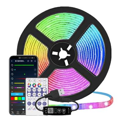 USB5V跑马流水幻彩音乐律动灯带