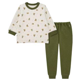 U家童装 儿童保暖内衣套装纯棉三层夹棉男童加厚秋衣秋裤冬睡衣女