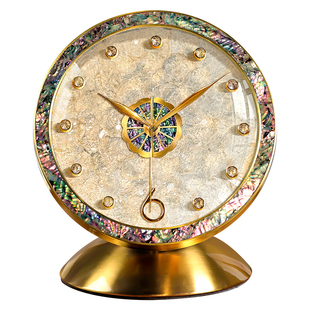 欧式复古贝壳座钟客厅2026新款轻奢高级感摆放台式桌面时钟表摆件