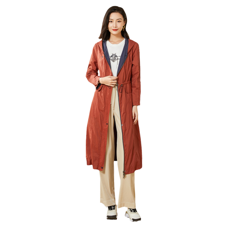 乔万尼风衣外套女新款中长款韩系双面穿收腰大衣好看流行EF3A849