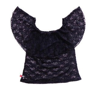 7yearsoldlilgirl肚皮舞弗拉门戈上衣热卖韩国蕾丝圆领长身DRR02