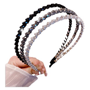 高端水钻水晶细发箍时尚气质简约外出发卡2025新款网红头箍女头饰