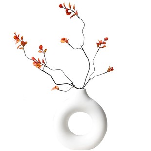 秋叶假花高花瓶插花长枝仿真花摆设新中式茶几客厅装饰品摆件花束