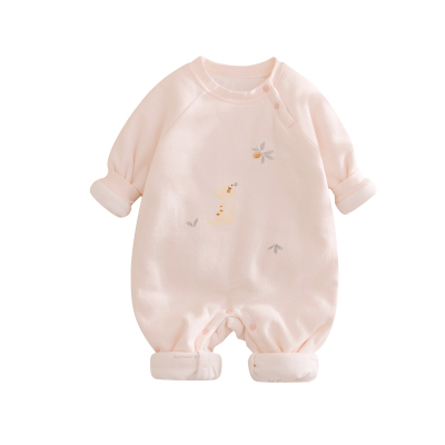 秋冬季婴儿连体衣男女宝宝哈衣爬服棉服夹棉衣服纯棉A类369个月