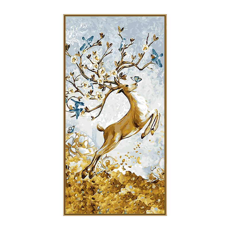 diy数字玄关手绘填充油彩画