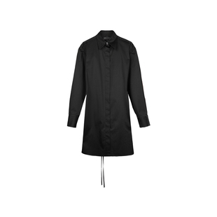 LESS春秋棉质裙子女休闲简约翻领抽绳衬衫式连衣裙2N9G10590