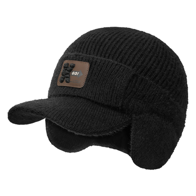 帽子男士冬天护耳防风雷锋帽男款冬季棉帽防寒加绒加厚针织毛线帽