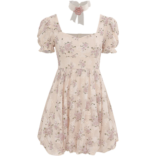 从那以后法式公主碎花裙收腰短款裙子小个子连衣裙仙女短裙女夏季