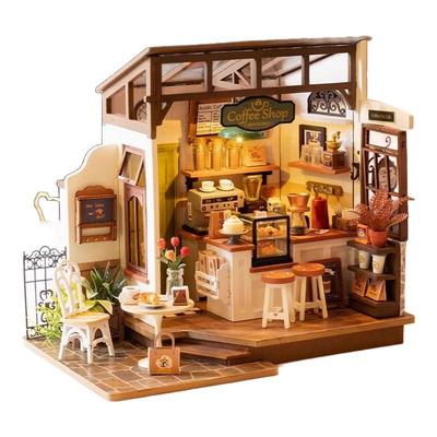 rolife若来咖啡店diy小屋手工小房子木质拼装模型积木生日礼物女