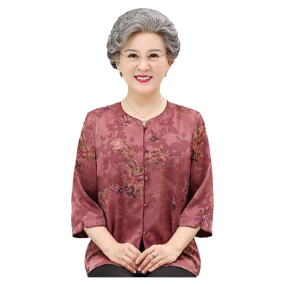 芭萱妮老年人夏装女套装大码衬衣