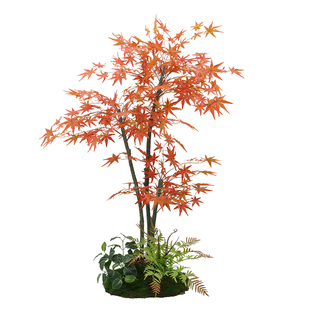 仿真红枫树室内落地花组合造景大型绿植客厅庭院假植物装饰青枫树
