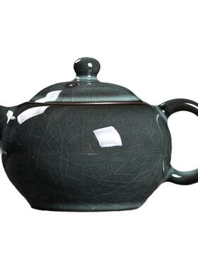 哥窑铁胎手工大容量茶壶