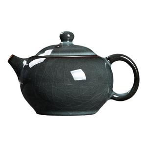 哥窑铁胎手工大容量茶壶