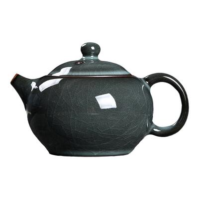 哥窑铁胎手工大容量茶壶