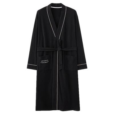 宽松长袖大码加厚男士浴衣德绒