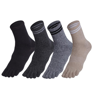 唐城故事五指袜男棉袜中筒春秋中厚吸汗运动棉袜男士脚趾袜子