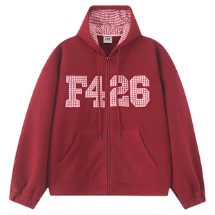 【F426官方店】『Horse发生』新年款休闲大logo小格子贴布绣卫衣