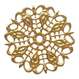 花片 25mm黄铜缠枝花纹金属片小装饰手工diy饰品配件头饰发冠材料