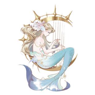 叻普哒人鱼夜下曲特油pet胶带梦幻少女心diy贴纸咕卡素材装饰拼贴
