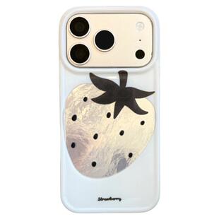 由里公园ins韩系小众简约锡纸纹银草莓17适用17pro苹果17ProMax手机壳iPhone16全包14新款16Promax保护套13女