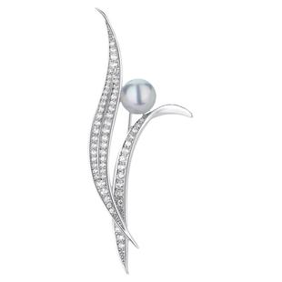 【紫罗兰正版】叶兰珍珠胸针高档女精致轻奢胸花别针小众设计感潮