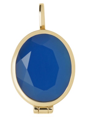 Stanza藏诗挂坠盒14k钻石蓝玛瑙 原创设计 可打开翻折吊坠 优雅