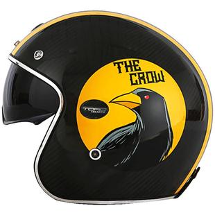 TORC碳纤维复古头盔男女四季摩托车四分之三半盔巡航大码超轻机车