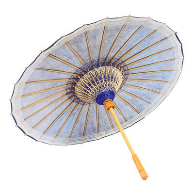 巧匠非遗手工油纸伞，蓝色绝美