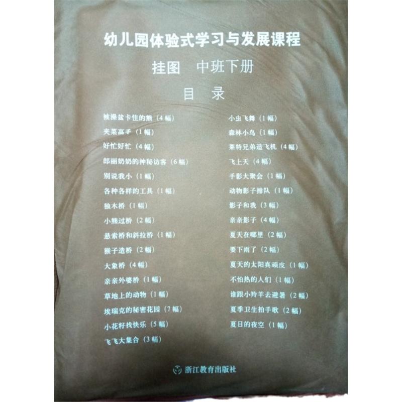 幼儿园体验式学习与发展课程挂图中班下册 浙江教育出版社 体验式幼儿园教材配套教学挂图