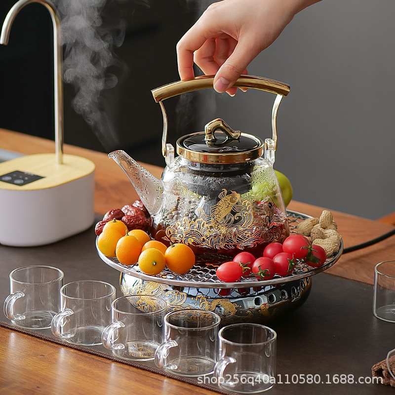 煮茶器茶具套装玻璃煮网蒸汽陶全自动红电家用烧煮茶壶水壶茶炉炉