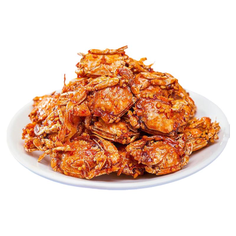 香辣小螃蟹小海蟹海鲜即食海味零食品儿时香脆小蟹干山东特产小吃