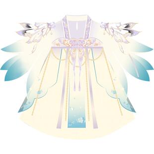 乌扣.梦蝶 女童汉服春秋款儿童超仙长袖古装襦裙国风连衣裙秋款