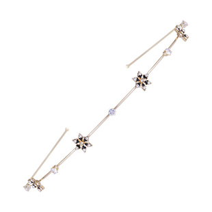 小众雪花细款发箍仙女森系头箍黑色发捆水钻外出发卡高级感头饰品