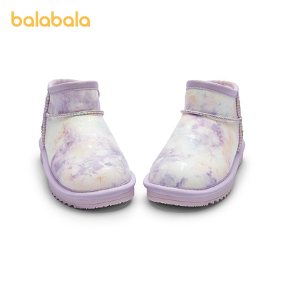 巴拉巴拉童鞋雪地靴短靴加绒加厚鞋棉靴新冬靴子防泼水保暖潮鞋子