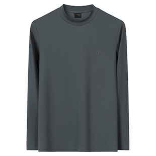 春季男士半高领长袖T恤秋衣纯棉体恤打底衫内搭上衣男装2025春装