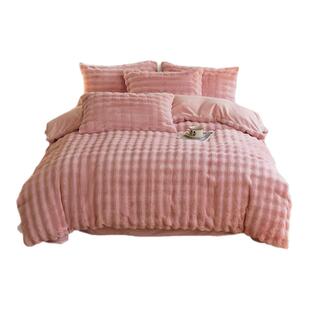 牛奶绒被套单件冬季兔兔绒兔毛绒加绒加厚双面绒珊瑚绒单人被罩