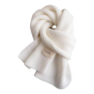 白色围巾女冬季2025新款秋冬氛围感红色新年双旦礼物小众女生围脖