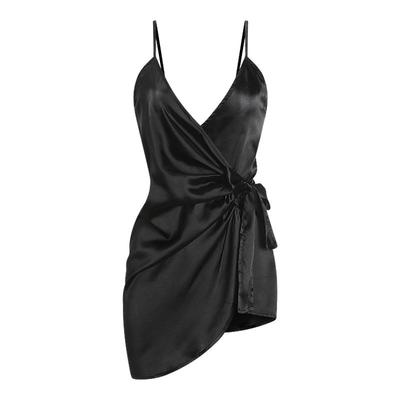 性感睡衣女一片式深V绑带吊带