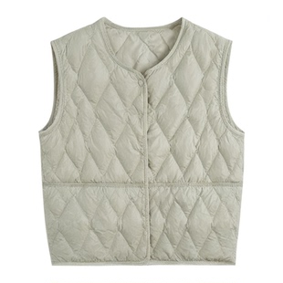 轻薄羽绒马甲女款小个子羽绒马夹女式新款羽绒背心女坎肩短款春秋