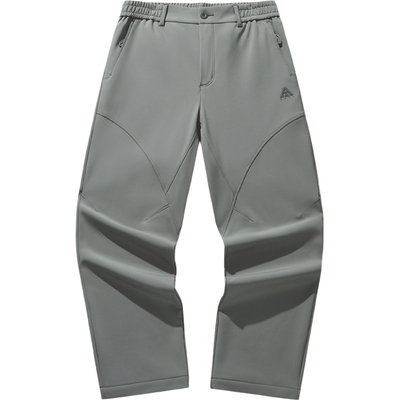 安踏软壳弯刀长裤男裤防风加绒防泼水直筒休闲裤户外徒步登山裤子